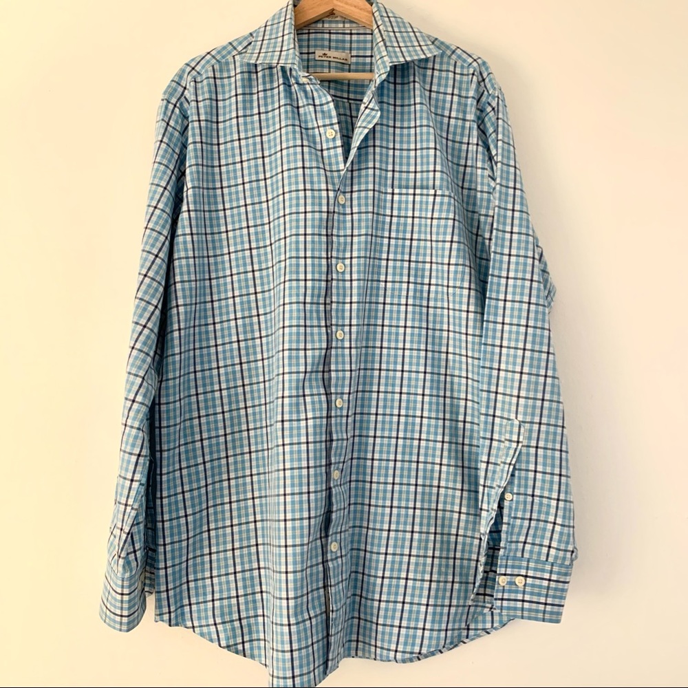 Peter Millar Long Sleeve Button Down Shirt Size Large
